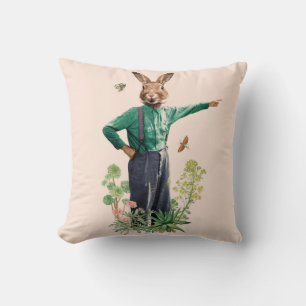 Rabbit Scarecrow Kissen