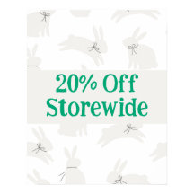 Rabbit Sign, 20% Rabattposter, Osterverkauf