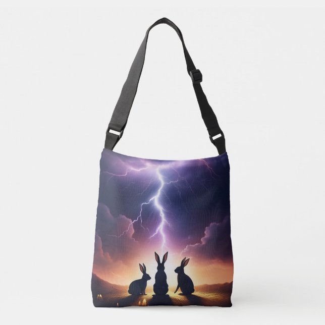 Rabbit Sihouettes Tragetaschen Mit Langen Trägern (Vorderseite)