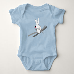 Rabbit Skier Baby Bodysuit Strampler