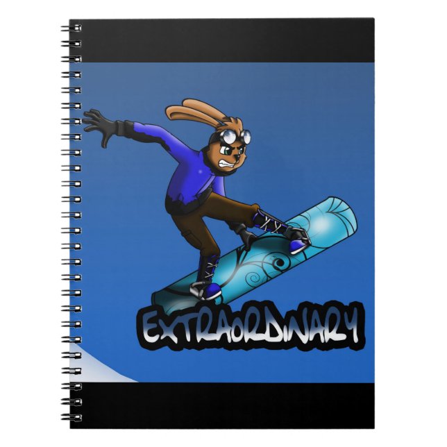 Rabbit Snowboarder Notizblock (Vorderseite)