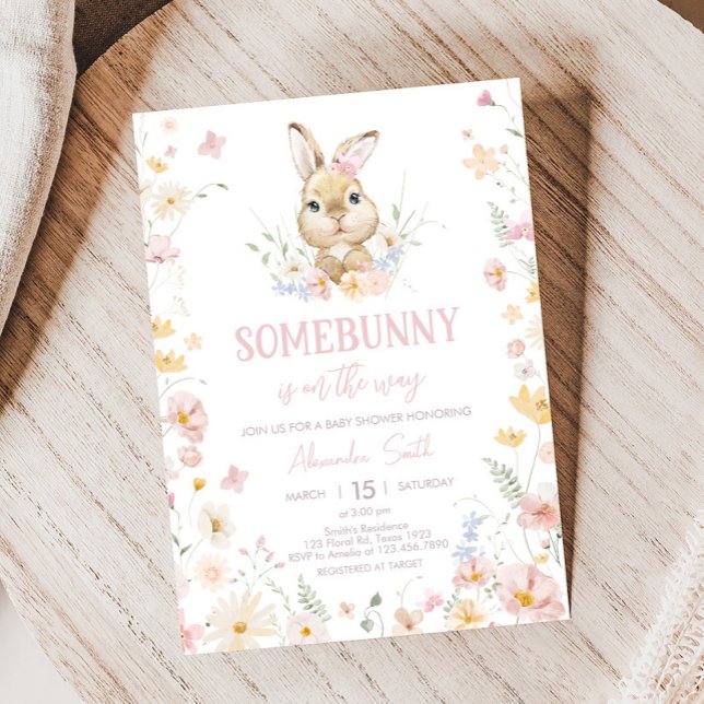 Rabbit Somebunny Baby Dusche Einladung (Somebunny Rabbit Baby Shower Invitation)