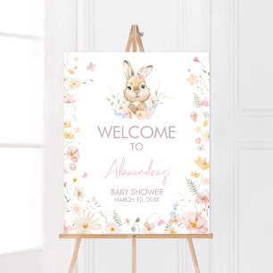Rabbit Somebunny Baby Dusche Willkommen Poster
