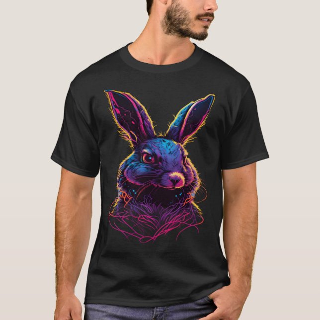Rabbit Synthwave Rabbit T-Shirt (Vorderseite)