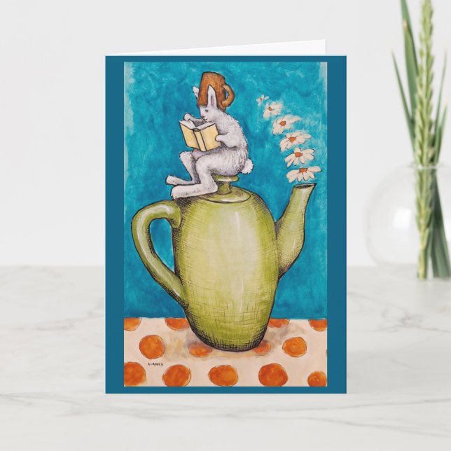 Rabbit Tea Get Well card Karte (Vorderseite)