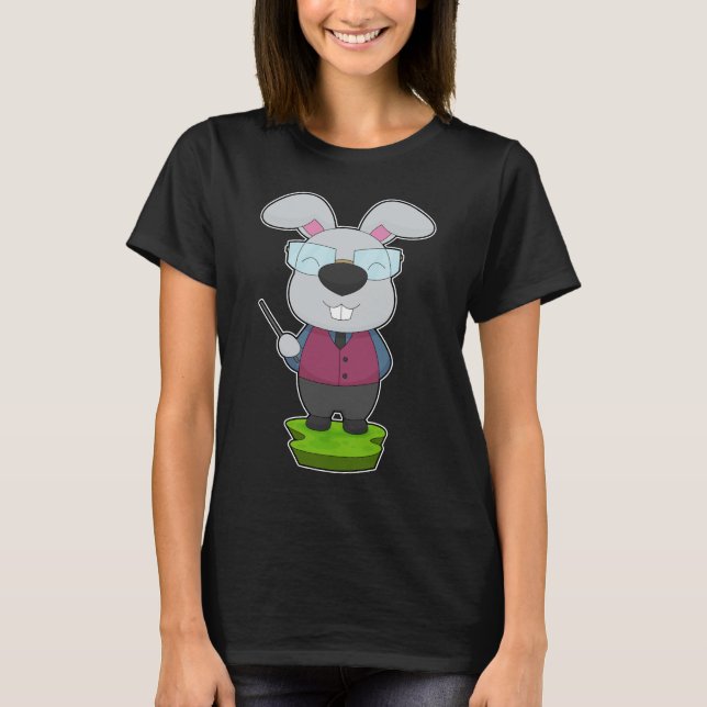 Rabbit Teacher Glasses T-Shirt (Vorderseite)