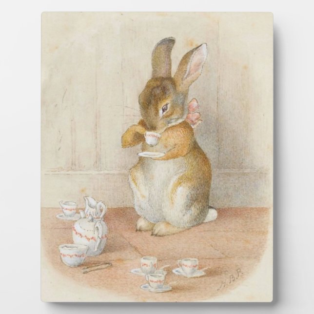 Rabbit Tee Party - Beatrix Potter Fotoplatte (Vorderseite)