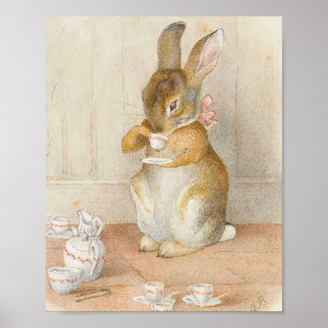 Rabbit Tee Party - Beatrix Potter Poster (Vorne)