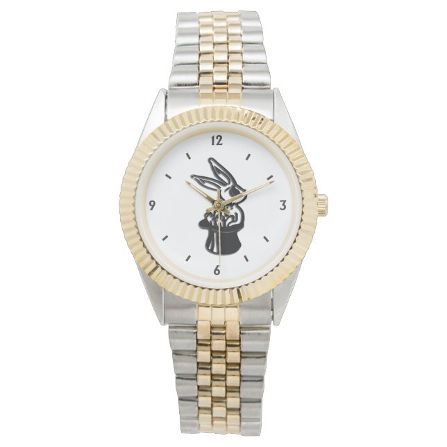 Rabbit Top Hat Wristwatch Armbanduhr (Vorderseite)