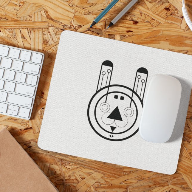 Rabbit Usagi Zodiac Sign Mousepad (Add a touch of zodiac charm to your desk with this sleek Usagi Rabbit mousepad.)