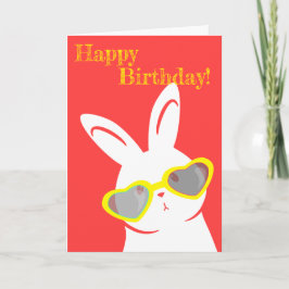 Rabbit w Sonnenbrille Happy Birthday Card Dankeskarte