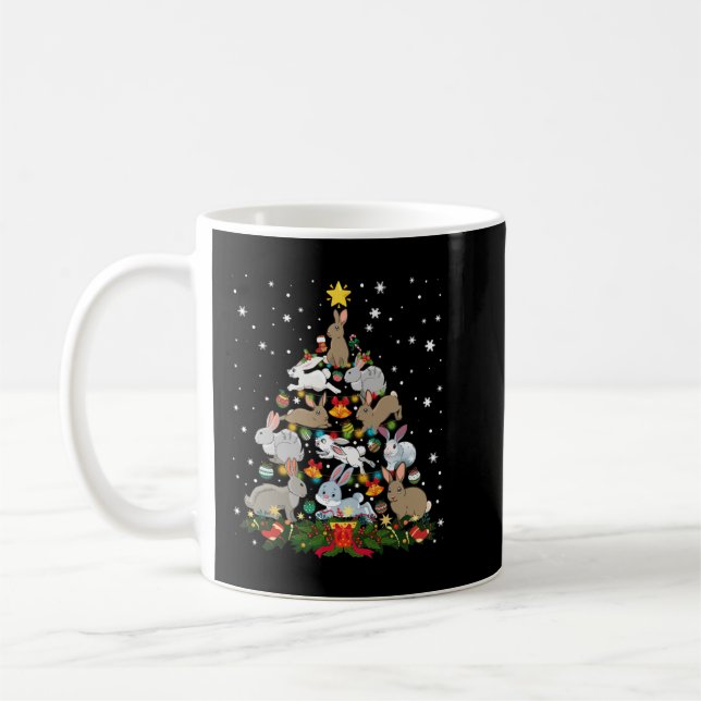 Rabbit Weihnachtsbaum Snow Funny Rabbit Xmas Gesch Kaffeetasse (Links)