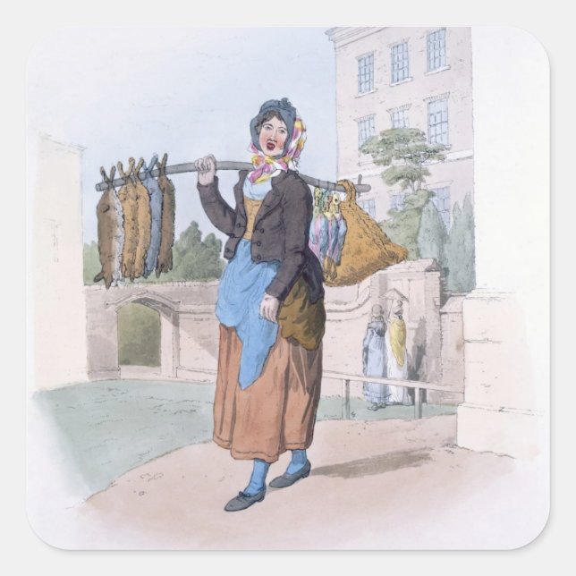 Rabbit Woman, aus "Kostüm von Großbritannien", Pub Quadratischer Aufkleber (Vorderseite)