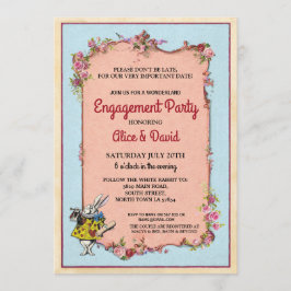 Rabbit Wonderland Verlobung Couple's Party Einladu Einladung