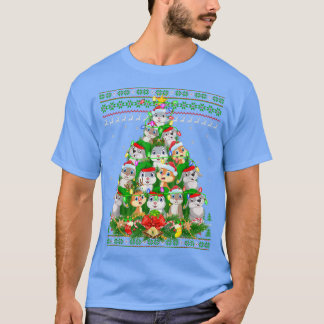 Rabbit Xmas Licht Baum Santa Rabbit Ugly Christ T-Shirt