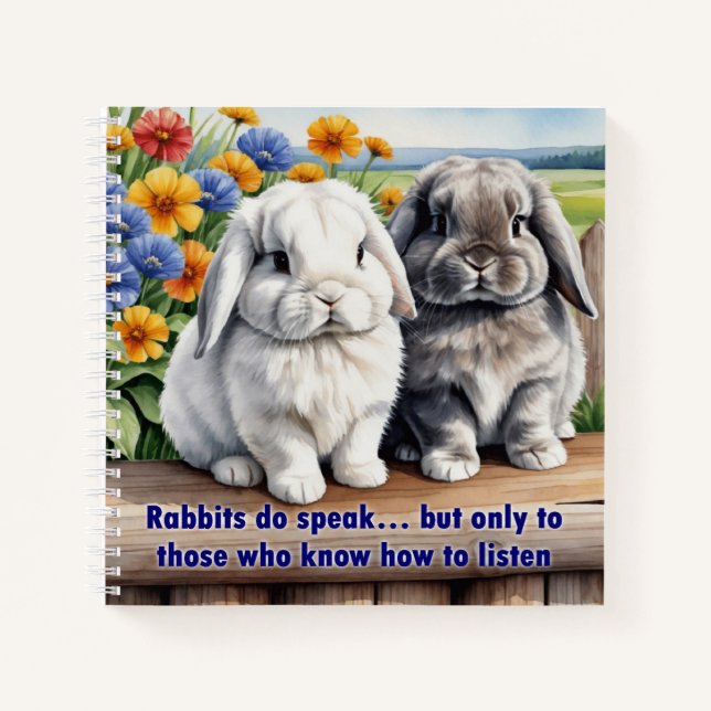 Rabbits Do Speak Lop Oared Bunny Notebook Notizbuch (Vorderseite)