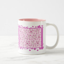 RABBITS & HEARTS-Tasse Zweifarbige Tasse
