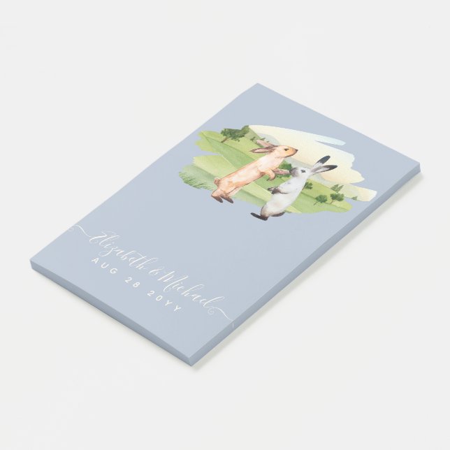Rabbits Wedple Country Garden Post-it Klebezettel (angewinkelt)