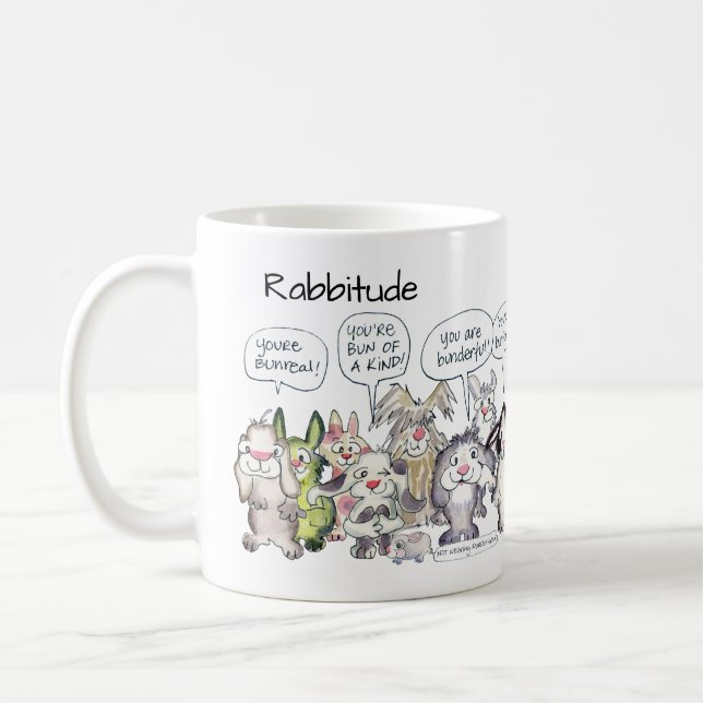 Rabbitude 19 Cartoon-Kaninchen Tasse (Links)
