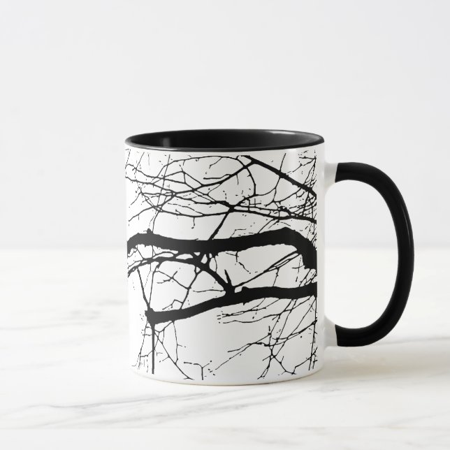 Rabe auf dem Baum Tasse (Rechts)