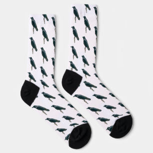 Rabe auf einem Ast Socken