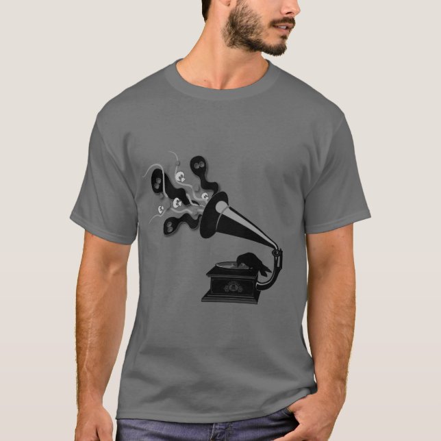 Rabe, der den Victrola-T - Shirt spielt (Vorderseite)
