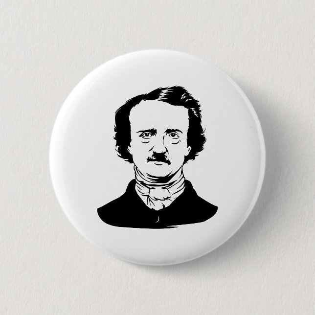 Rabe Edgar Allen Poe Button (Vorderseite)