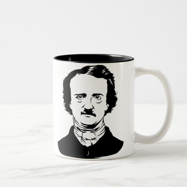 Rabe Edgar Allen Poe Zweifarbige Tasse (Rechts)