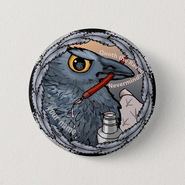 Rabe Egal  Button (Vorderseite)