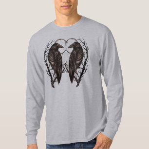 Rabe in totem Baum - Dunkle Gothic-Kunst T-Shirt