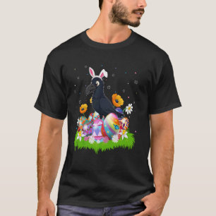 Rabe Krähe Vogel Ostern Ostereier-Suche Bunny Ohr  T-Shirt