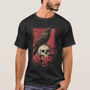 Rabe Krähe Y2K Grunge Ästhetik Dunkler Vogel Goth T-Shirt