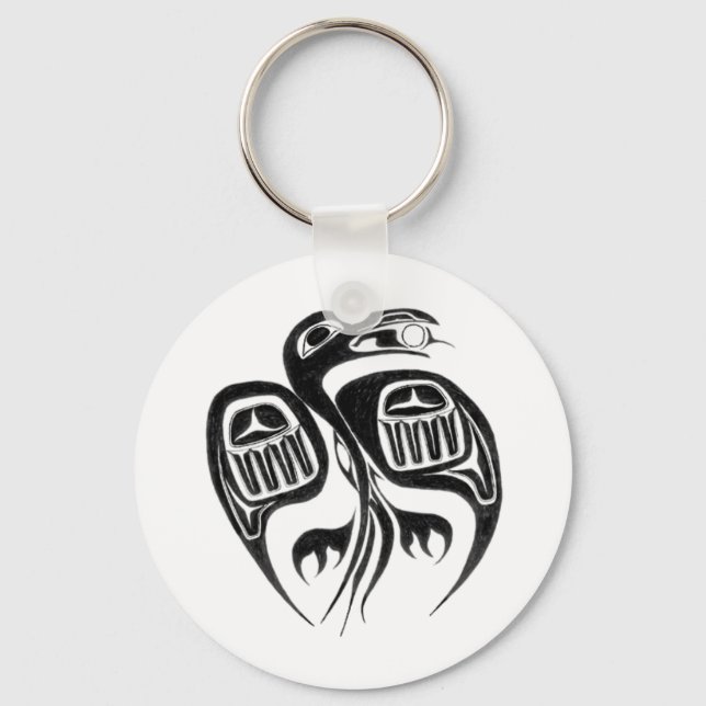 Rabe stiehlt die Sonne Schlüsselanhänger (Vorderseite)