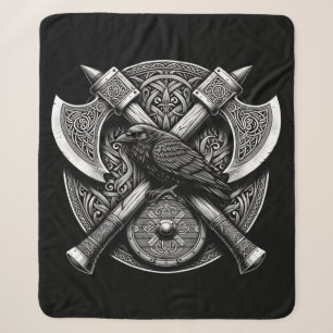 Rabe und Äxte – Kunst der nordischen Kriegerschild Sherpadecke