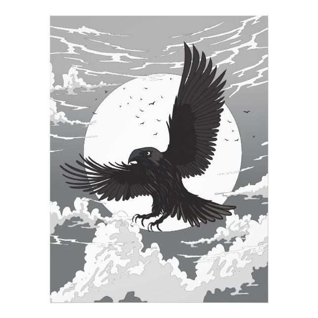 Rabe und Mond Fotodruck (Vorne)