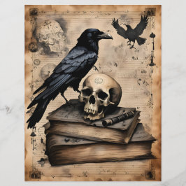 Rabe und Totenkopf Magie Scrapbook Papier