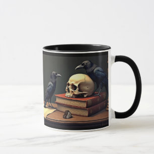 Rabe und Totenkopf Tasse