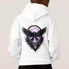 Rabe und Totenschädel unter dem verzauberten Mond Hoodie