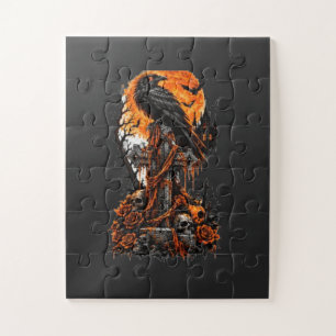 Rabe & Verlassener Friedhof Puzzle