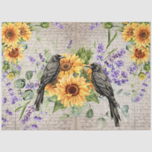 Rabe & Vintage inspirierte Sonnenblumen Seidenpapier