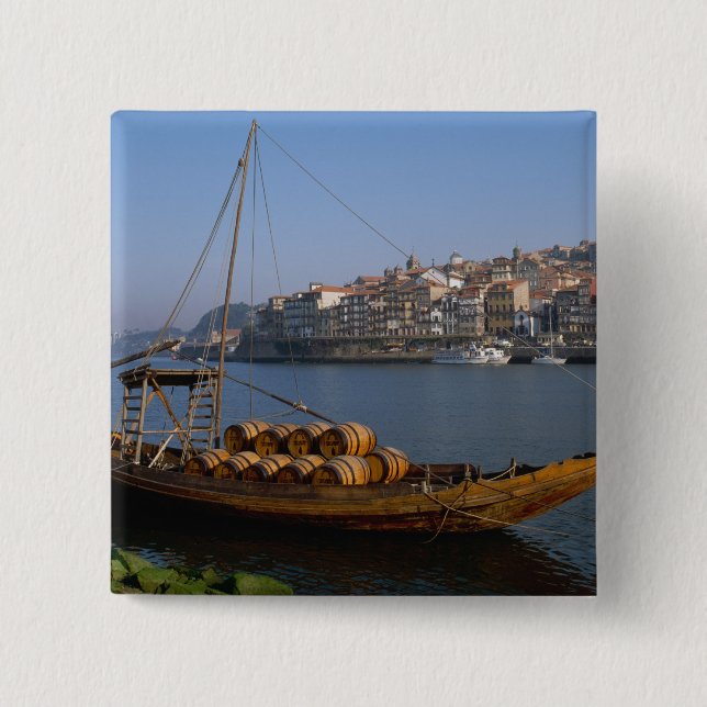 Rabelo Boats, Porto, Portugal Button (Vorderseite)