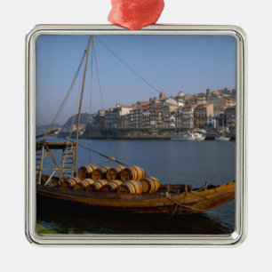 Rabelo-Boote, Porto, Portugal Silbernes Ornament