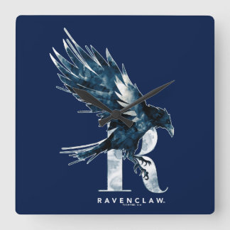 Raben-Aquarell Harry Potters | RAVENCLAW™ Quadratische Wanduhr