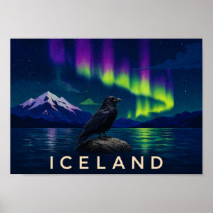 Raben Aurora Island Wandkunst Druck Poster