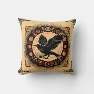 Raben-Dunkle-Akademie-Mandala-Kreis-Boho-Gotisch Kissen