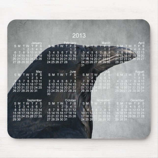 Raben-Glamour-Schuss; Kalender 2013 Mousepad (Vorne)