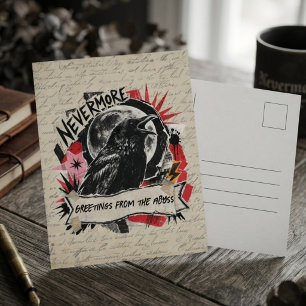 Raben-Gothic-Punk-Collage-Kunst Postkarte