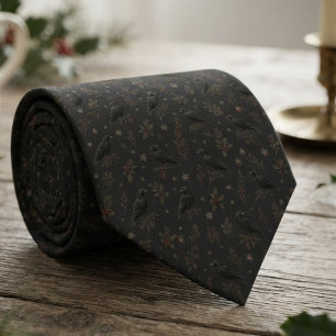 Raben gotisches Weihnachten dunkel Krawatte