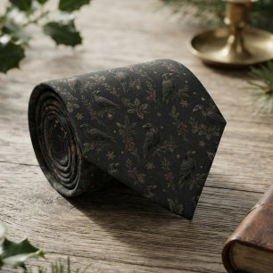 Raben gotisches Weihnachten dunkel Krawatte