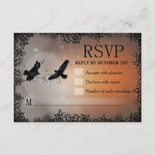 Raben-Halloween-UAWG 3.5x5 zusammenpassende RSVP Karte